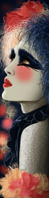 Free unique bookmark featuring a person with a rock star face style